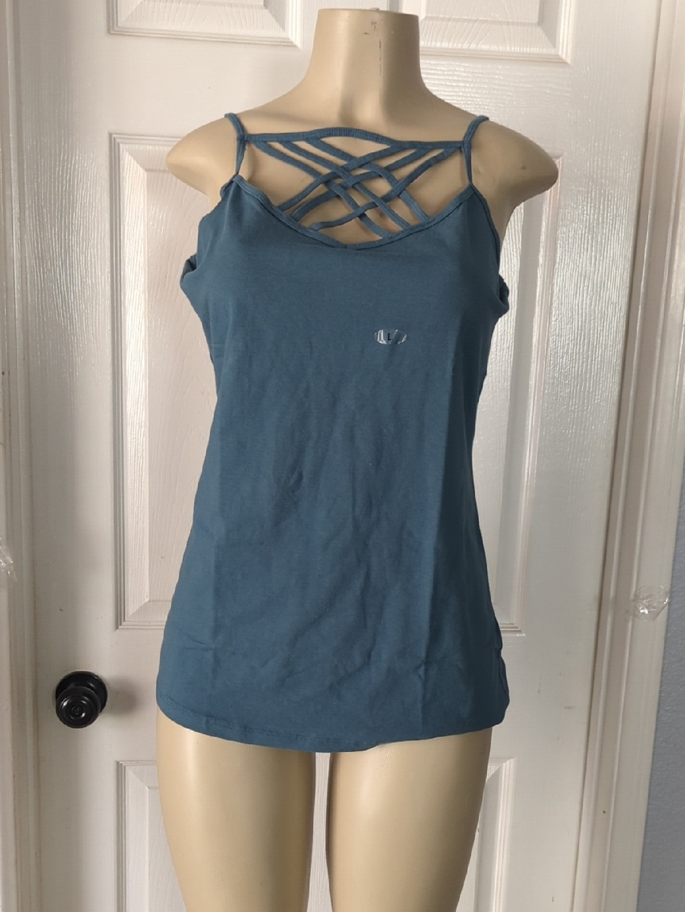Maurices Teal Lattice-Strap Tank Top